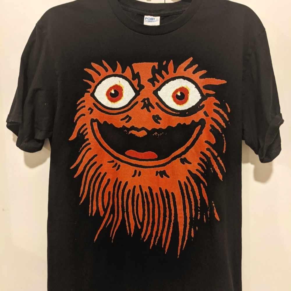 Philadelphia Flyers Hockey Mascot Gritty Black Short Sleeve Tshirt Medium